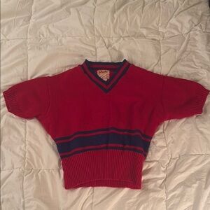 Vintage Red and Navy Sweater